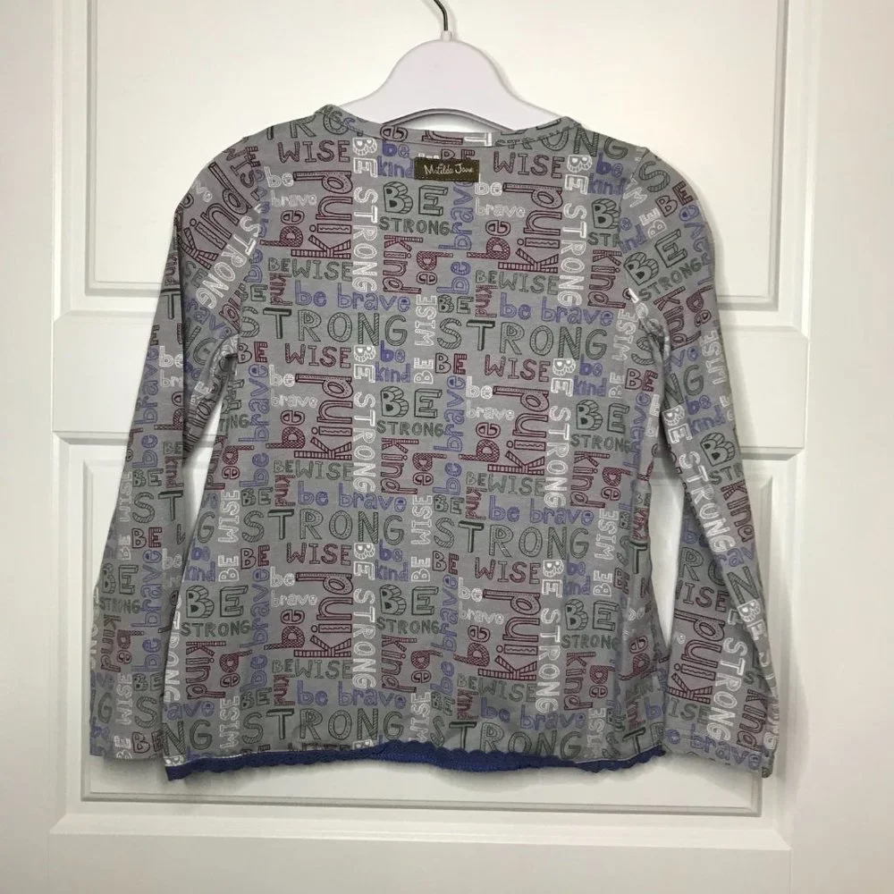 Matilda Jane Choose Your Own Path The Best You Can‎ Be Tee Shirt Size 6 Gray